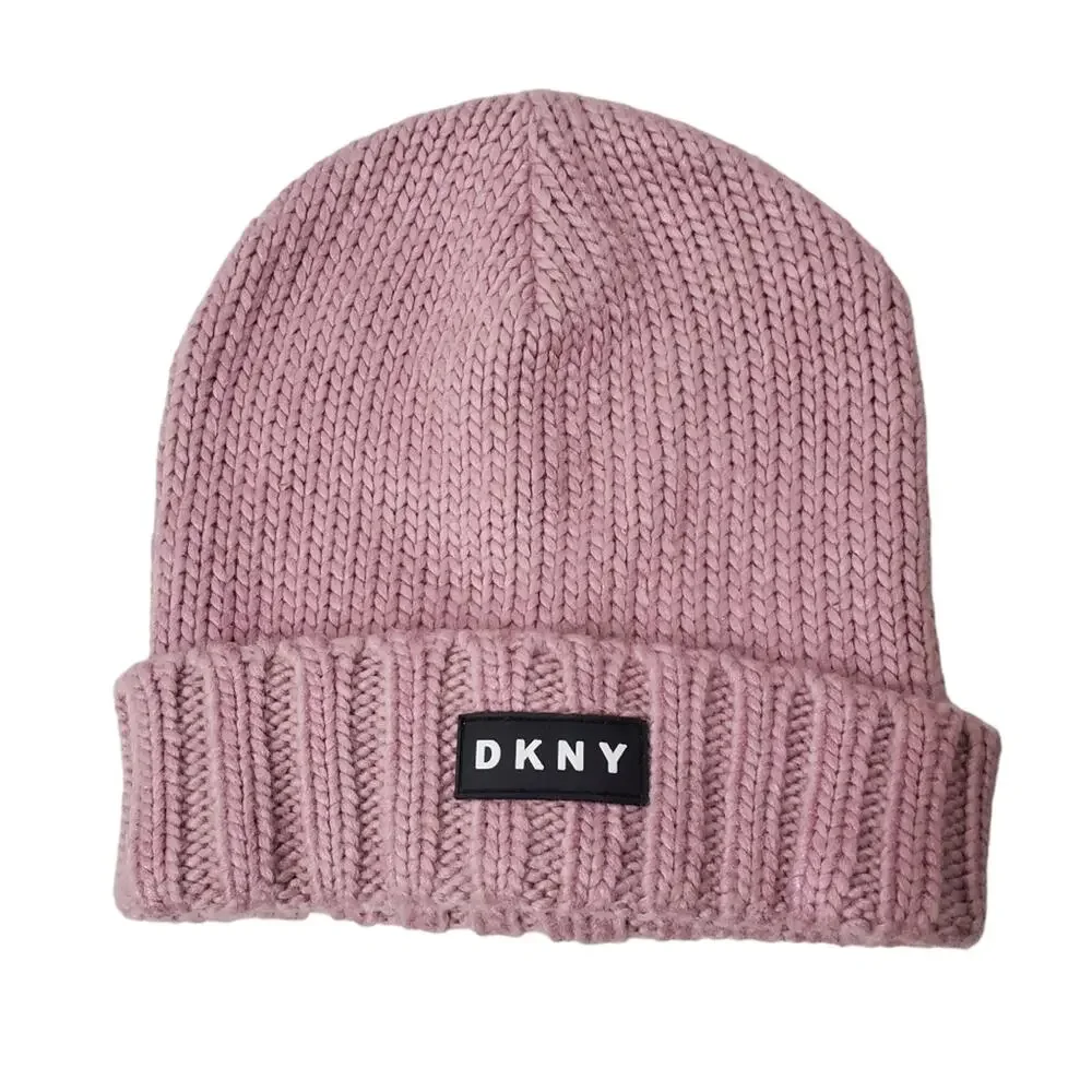 DKNY | Girl's Shimmer Pink Knit Foldover Hat